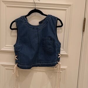 Ei8ght Dreams Denim Tank Top with Lace-Up Sides